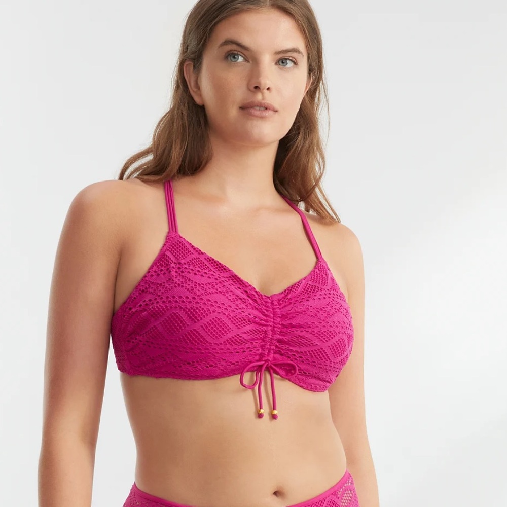 Pink Freya Crochet Bralette Bikini Top 👙